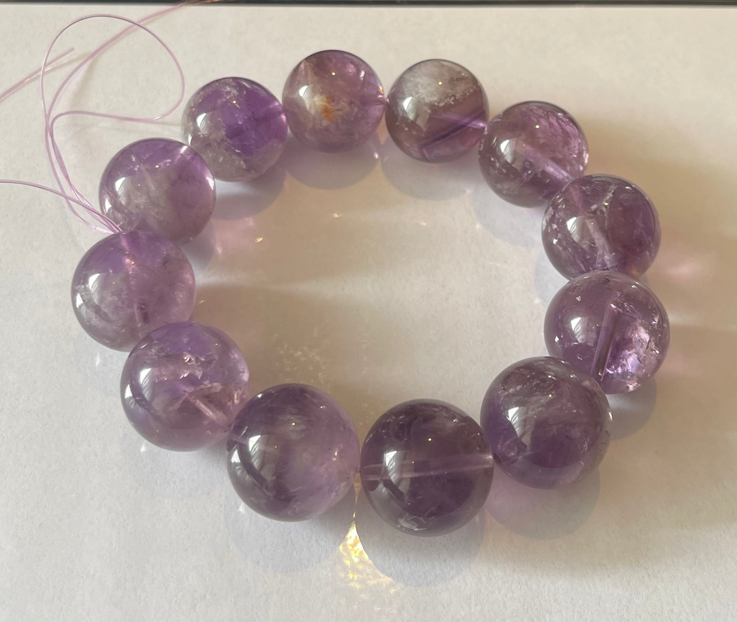 No.43 “Celestial Threads” Amethyst Hair Quartz Bracelet