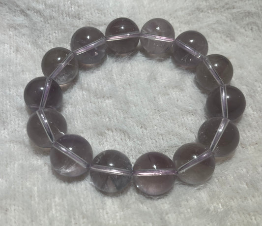 Rare 15mm Bolivian Lavender Smoky Amethyst – Ice Milk Purple Mist