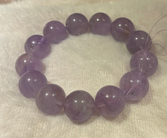 Premium 17mm Natural Amethyst Statement Bracelet – Deep Royal Purple - Intense Healing Energy