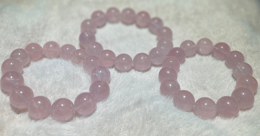 Ultra Rare 17mm Milky Rose Quartz Bracelet – Dreamy Pink Cloud Fantasy