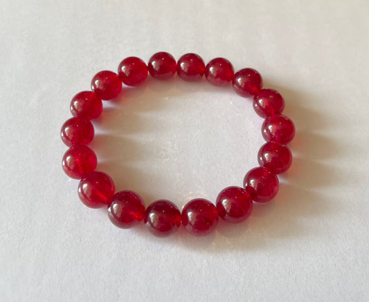 11mm Natural rare pure red Strawberry Quartz (x2 available)