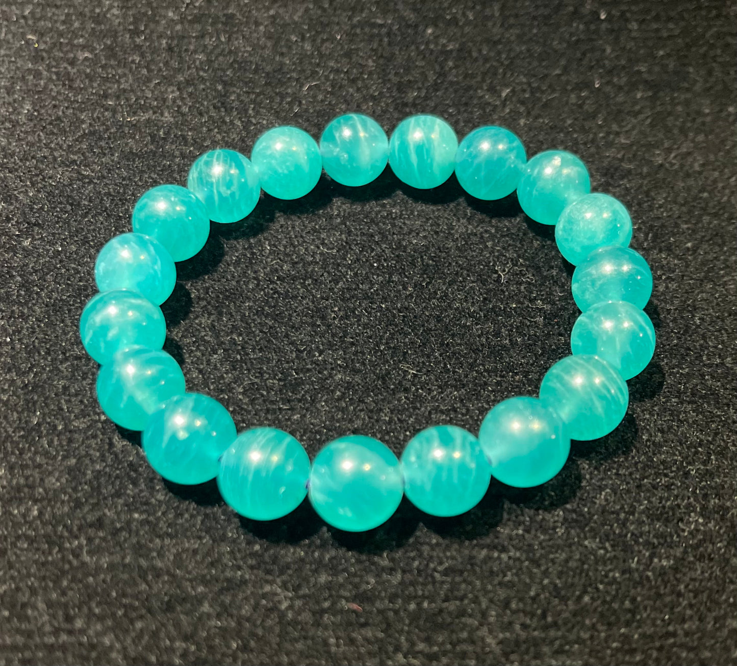Premium 10mm Jelly Amazonite Bracelet – Peacock Ocean Glow