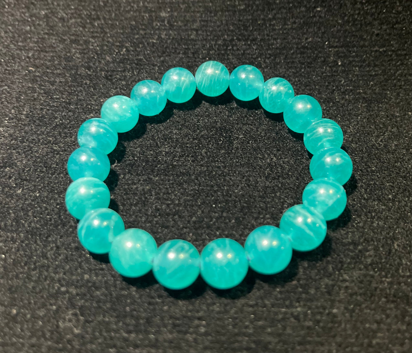 Premium 10mm Jelly Amazonite Bracelet – Peacock Ocean Glow