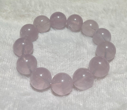 Ultra Rare 17mm Premium Milky Rose Quartz – Jelly Pink Princess Glow