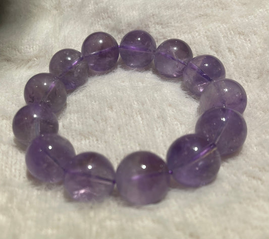 Ultra Rare 16.5mm Bolivian Lavender Amethyst Bracelet – Dreamy Milk Purple Bliss