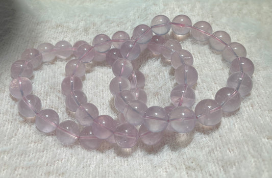 Ultra Rare 12mm Premium Milky Rose Quartz – Jelly Pink Sweetheart Glow