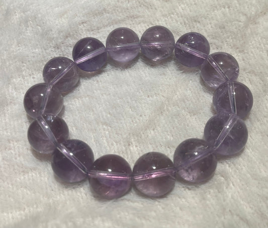 Ultra Rare 16.9mm Bolivian Amethyst Bracelet – Gradient Ice Purple Glow