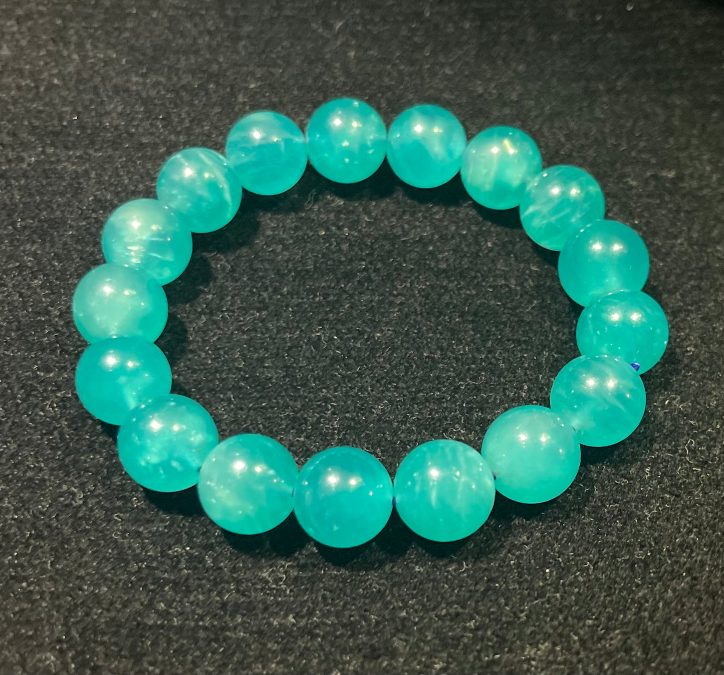 Premium 12mm Jelly Amazonite Bracelet – Peacock Ocean Glow
 (Super Rare)