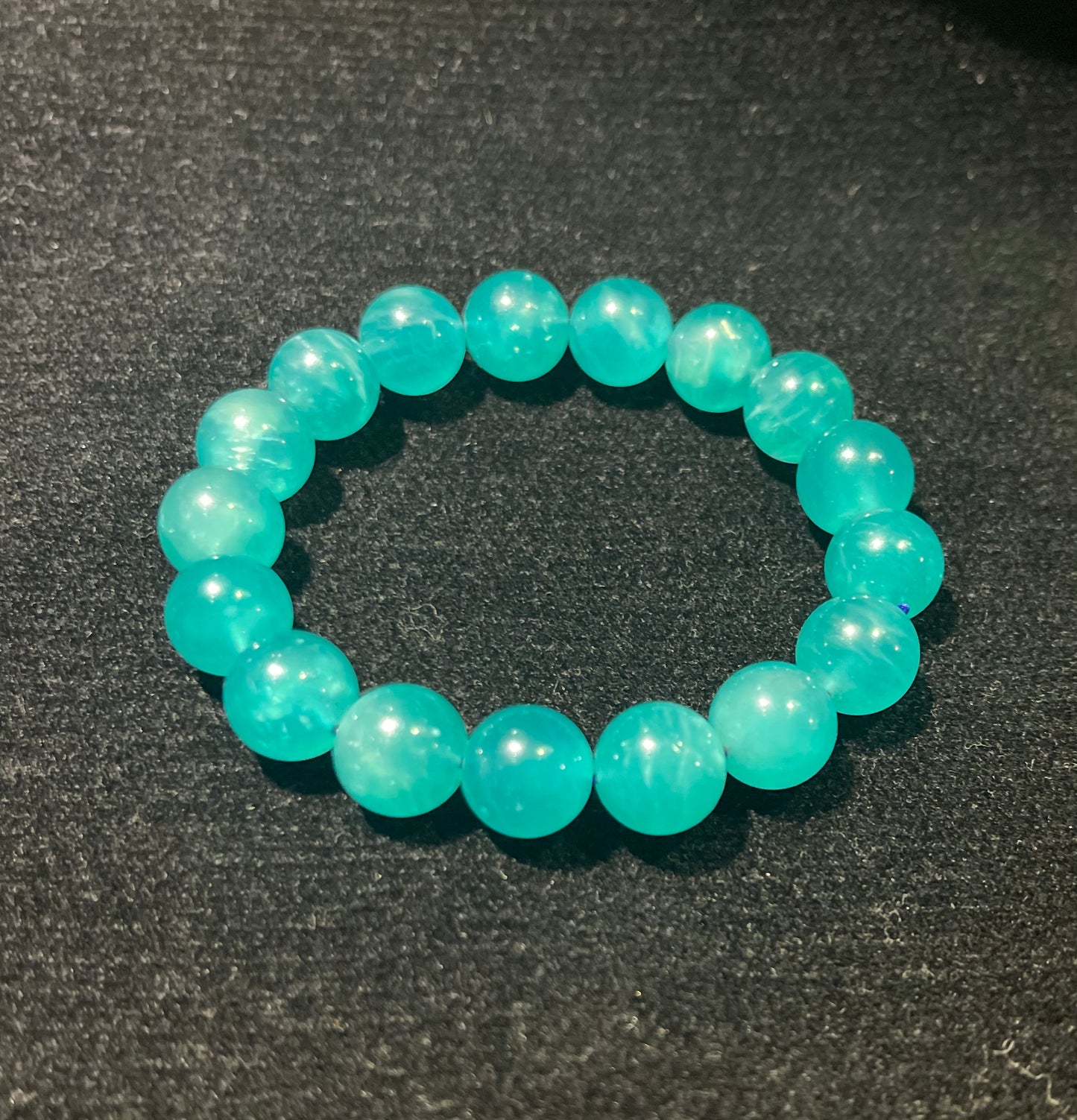 Premium 12mm Jelly Amazonite Bracelet – Peacock Ocean Glow
 (Super Rare)