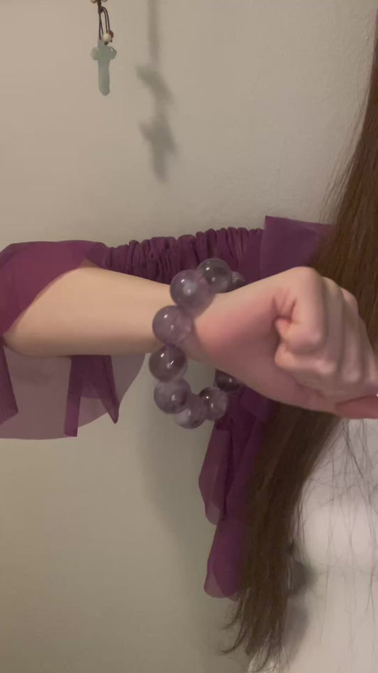 20mm No.42 “Celestial Veil” Purple Rutile Quartz Bracelet