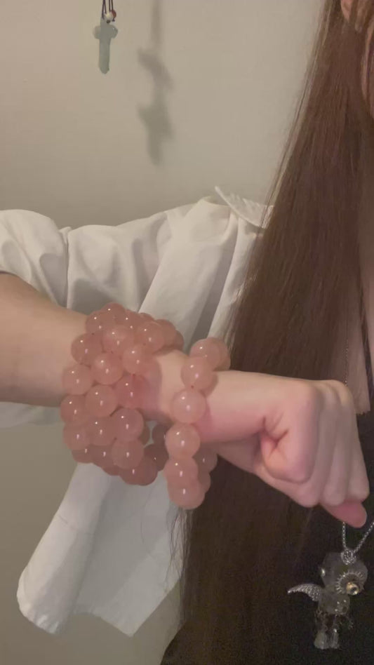 15.6mm No.11 Limited Edition Grapefruit Rose Quartz Bracelet (4 available)