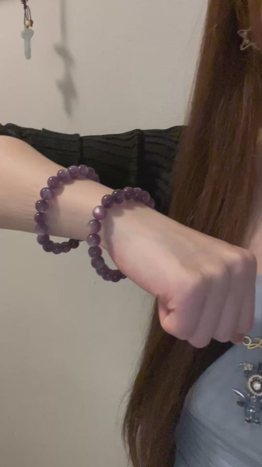 9mm No.22 Limited Edition Lepidolite (Purple Mica) bracelet(Rare Color)