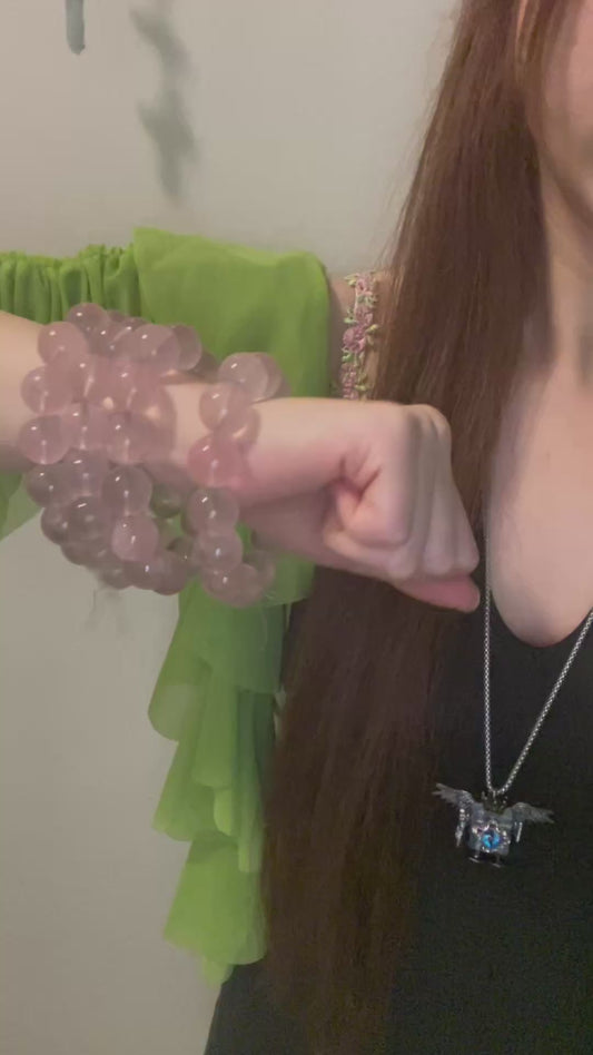 17mm No.28 Edition Blush Veil Rose Quartz Bracelet (x4 available)